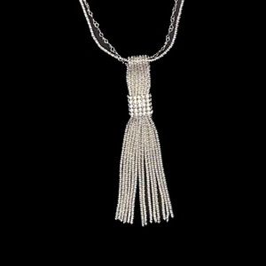 🌸Long Silver Costume Necklace